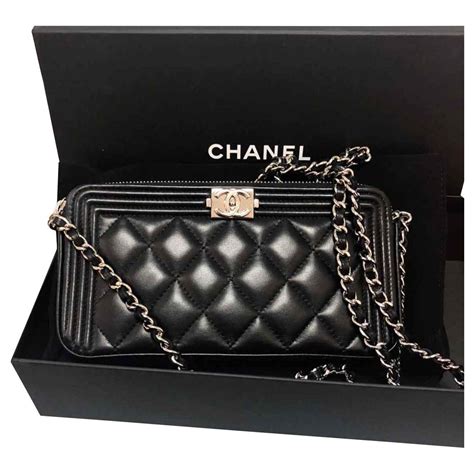 chanel boy bag silver chain|Chanel wallet on chain price.